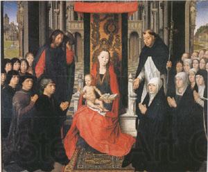 Hans Memling The Virgin and Child between st James and St Dominic (mk05) Norge oil painting art